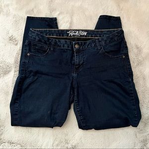 Dark wash skinny jeans